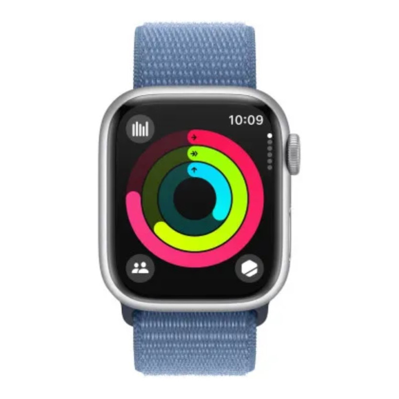 Смарт-годинник Apple Watch Series 9 GPS 41mm Silver Aluminum Case with Winter Blue Sport Loop (MR923)  Фото №1