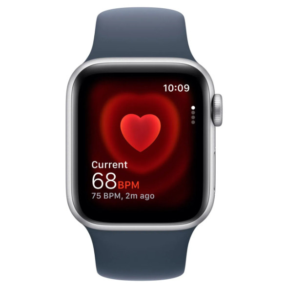 Смарт-часы Apple Watch SE 2 GPS 40mm Silver Aluminium Case with Storm Blue Sport Band S/M (MRE13)  Фото №4