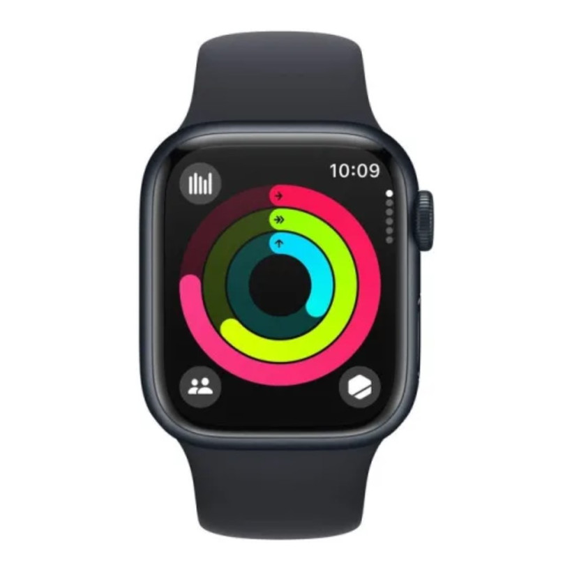 Смарт-годинник Apple Watch Series 9 GPS 45mm Midnight Aluminum Case w. Midnight Sport Band - S/M (MR993)  Фото №1