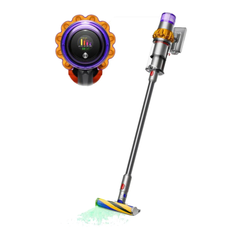 Вертикальный + ручной пылесос (2в1) Dyson V15 Detect Absolute 2023 Yellow/Nickel (446986-01)ый + ручной пылесос (2в1) Dyson V15 Detect Absolute 2023 Y  Фото №0