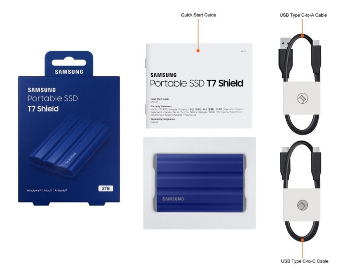 SSD накопитель Samsung T7 Shield -накопитель Samsung T7 Shield 1TB Blue (MU-PE1T0R)  Фото №3