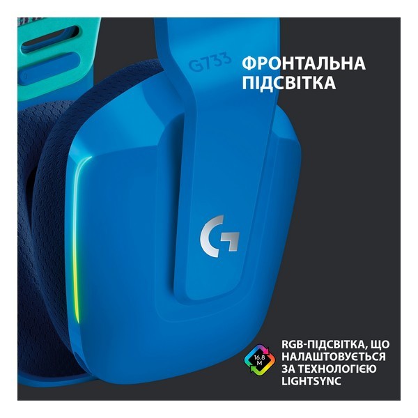 Компьютерная гарнитура Logitech G733 Lightspeed Wireless Blue (981-000943)  Фото №6