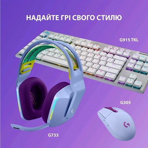 Компьютерная гарнитура Logitech G733 Lightspeed Wireless Lilac (981-000890)  Фото №9