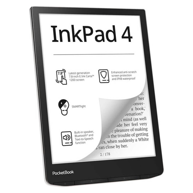 Электронная книга с подсветкой PocketBook 743G InkPad 4 Stundust Silver (PB743G-U-CIS, PB743G-U-WW)  Фото №0