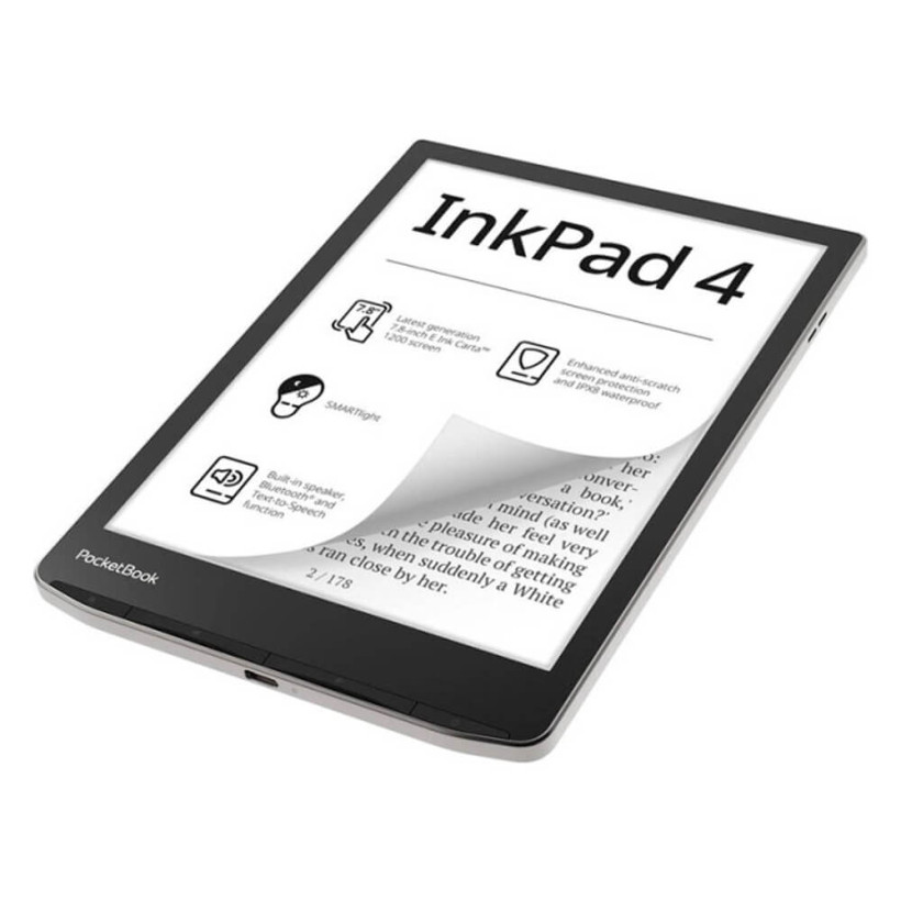 Электронная книга с подсветкой PocketBook 743G InkPad 4 Stundust Silver (PB743G-U-CIS, PB743G-U-WW)  Фото №2