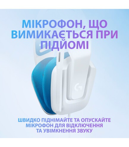 Навушники з мікрофоном Logitech G335 Wired Gaming White (981-001018)  Фото №3