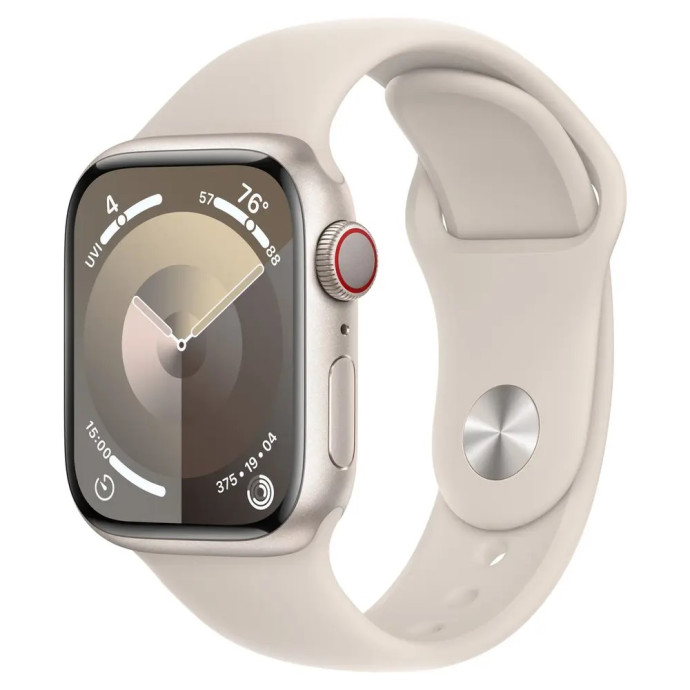 Смарт-часы Apple Watch Series 9 GPS + Cellular 41mm Starlight Alu. Case w. Starlight Sport Band - S/M (MRHN3)  Фото №0