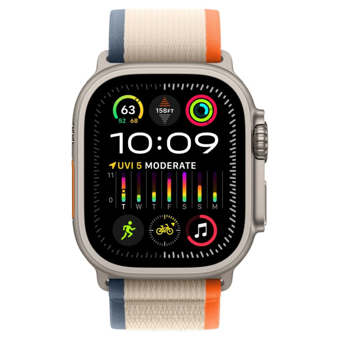 Смарт-годинник Apple Watch Ultra 2 GPS + Cellular 49mm Titanium Case with Orange/Beige Trail Loop - M/L (MRF23)  Фото №0