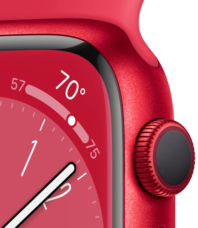 Смарт-часы Apple Watch Series 8 GPS 41mm PRODUCT RED Aluminum Case w. PRODUCT RED S. Band - M/L (MNUH3)  Фото №1