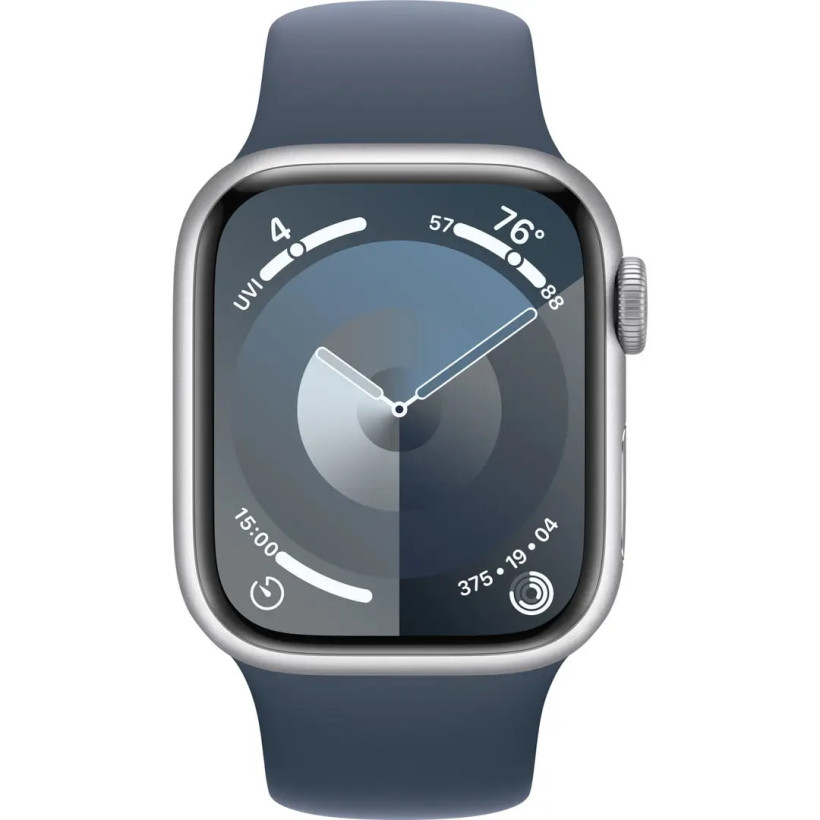 Смарт-часы Apple Watch Series 9 GPS + Cellular 41mm Silver Alu. Case w. Storm Blue S.Band - S/M (MRHV3)