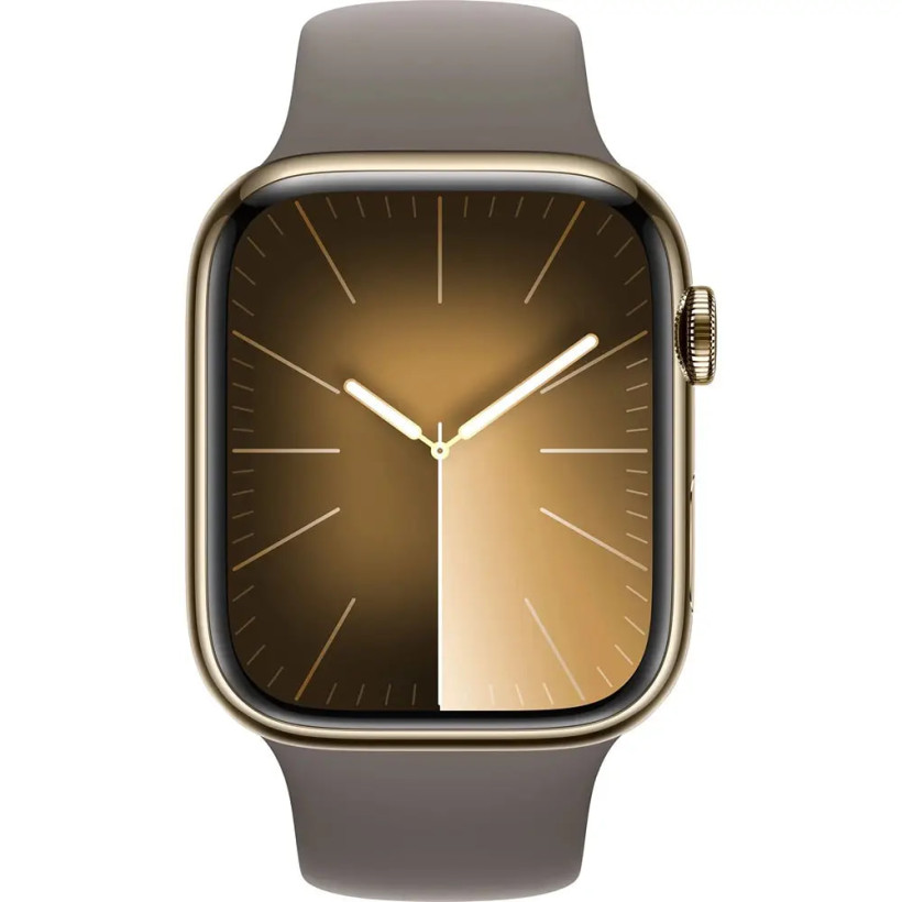 Смарт-часы Apple Watch Series 9 GPS + Cellular 41mm Gold S. Steel Case w. Clay Sport Band - M/L (MRJ63)