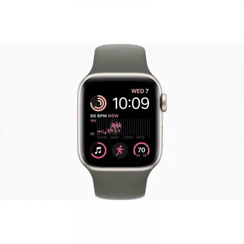 Смарт-часы Apple Watch SE 2 GPS 40mm Starlight Aluminum Case w. Olive Sport Band - S/M (MNL73+MR2P3)  Фото №0
