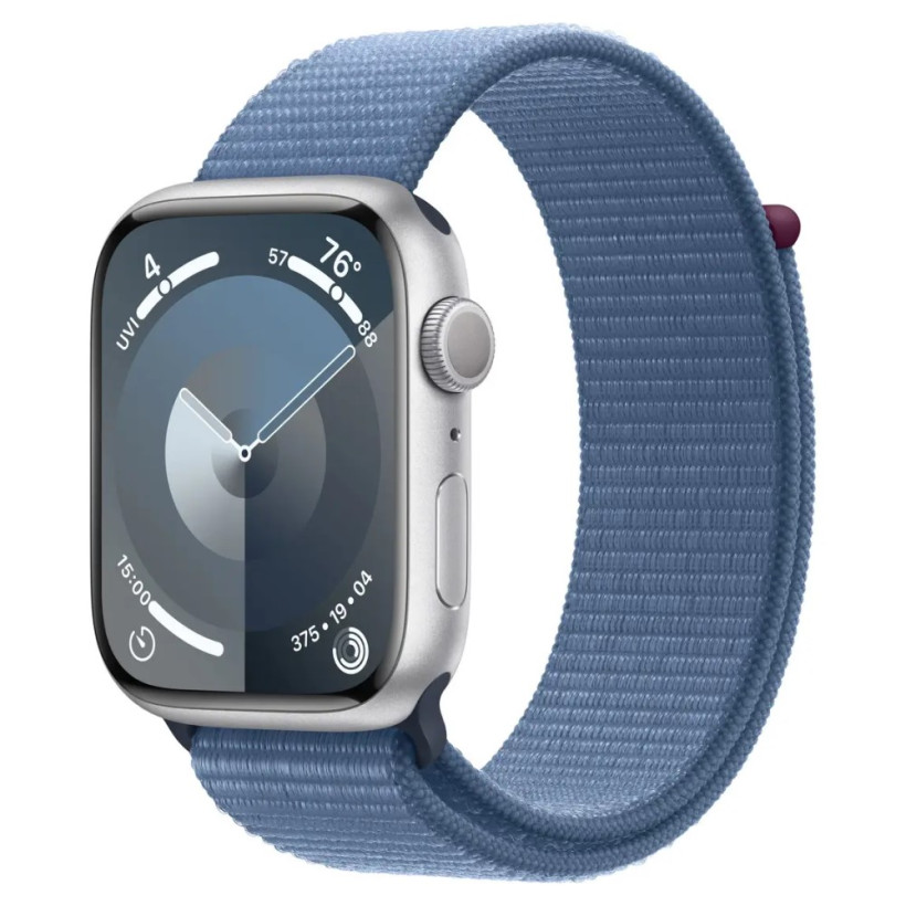 Смарт-часы Apple Watch Series 9 GPS 45mm Silver Aluminum Case w. Winter Blue S. Loop (MR9F3)  Фото №0