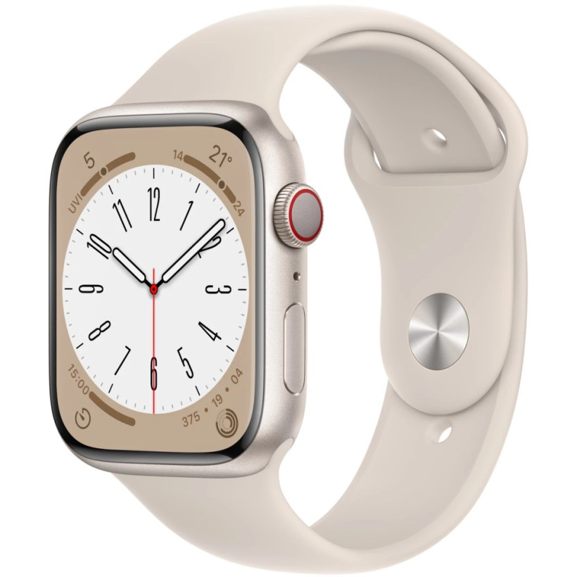 Смарт-часы Apple Watch Series 8 GPS + Cellular 45mm Starlight Aluminum Case with Starlight Sport Band (MNK73)  Фото №0