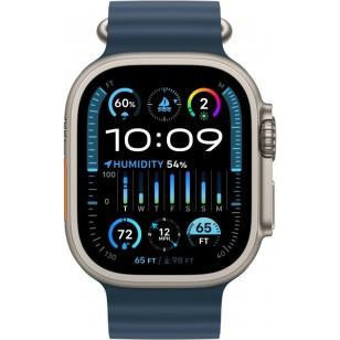 Смарт-годинник Apple Watch Ultra 2 GPS + Cellular 49mm Titanium Case with Blue Ocean Band (MREG3)  Фото №0