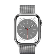 Смарт-годинник Apple Watch Series 8 GPS + Cellular 41mm Silver Stainless Steel Case with Milanese Loop Silver (MNJ73/MNJ83) 