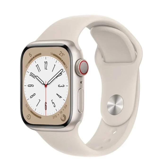 Смарт-годинник Apple Watch Series 8 GPS + Cellular 41mm Starlight Aluminum Case with Starlight S. Band S/M (MNUX3)  Фото №0