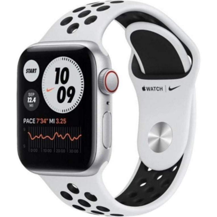 Смарт-часы Apple Watch Nike Series 6 GPS 40mm Silver Aluminum Case w. Pure Platinum/Black Nike Sport B.  Фото №1
