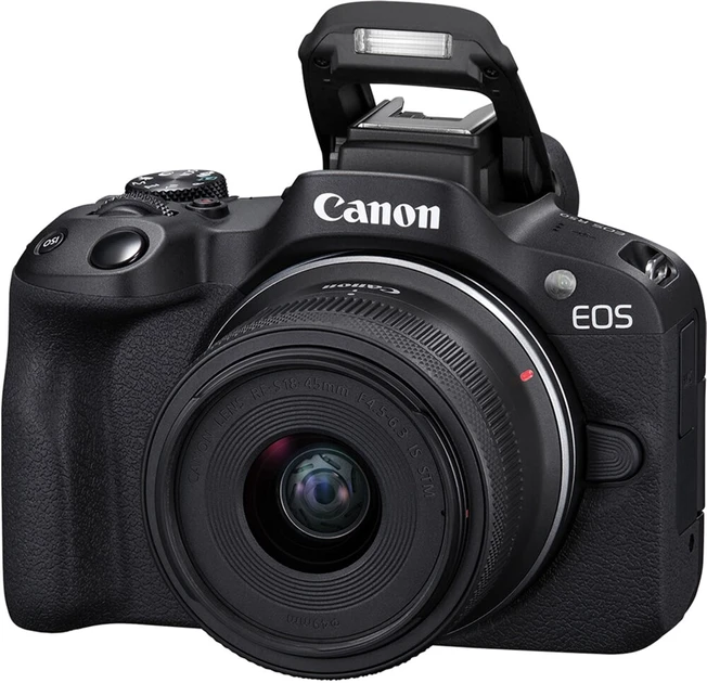 Бездзеркальний фотоапарат Canon EOS R50 kit RF-S 18-45mm IS STM Black (5811C033)  Фото №2