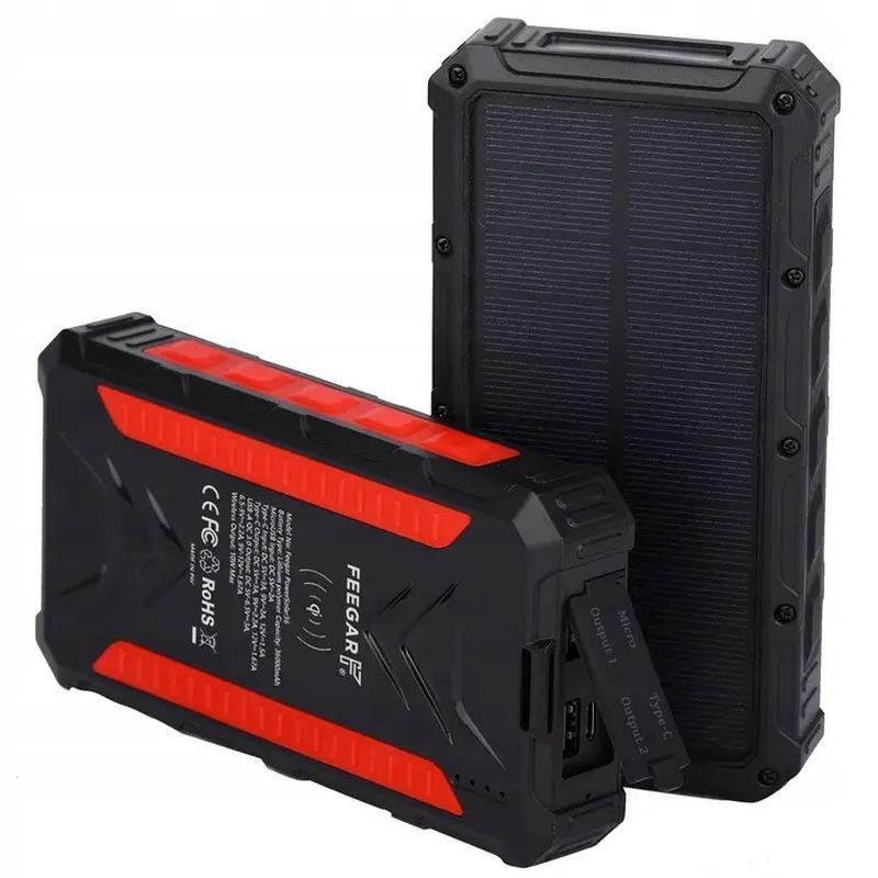 Внешний аккумулятор (павербанк) Feegar PowerSolar36 36000mah 4xUSB 20W  Фото №0