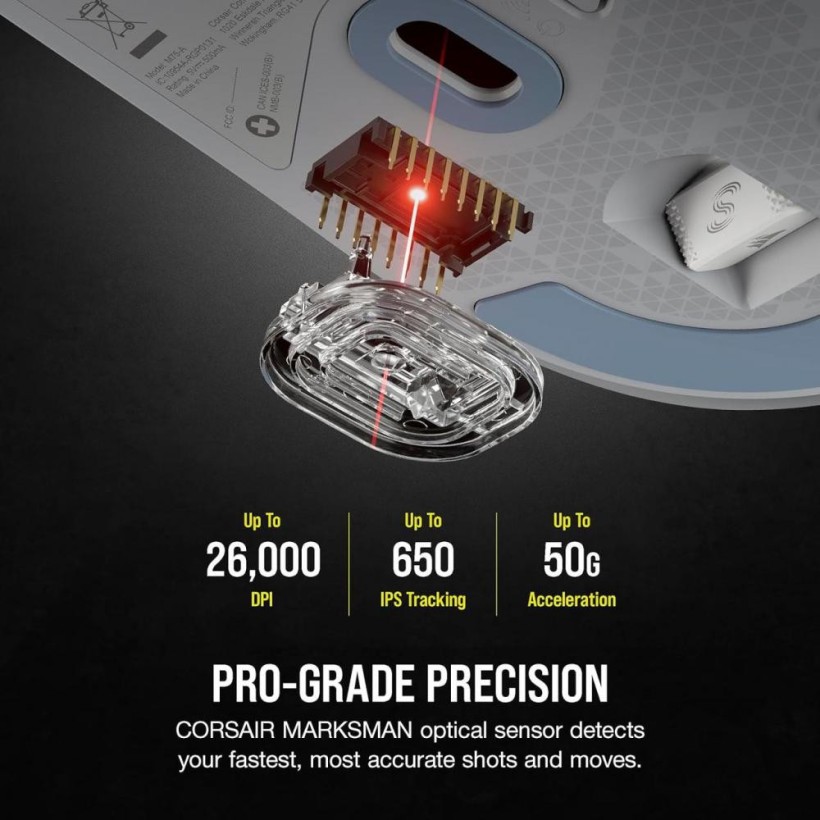 Мышь Corsair M75 AIR Wireless Light Gray (CH-931D102)  Фото №0