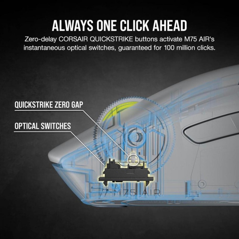 Мышь Corsair M75 AIR Wireless Light Gray (CH-931D102)  Фото №1