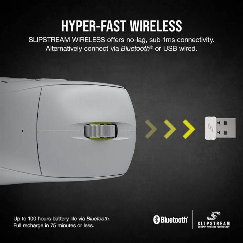 Мышь Corsair M75 AIR Wireless Light Gray (CH-931D102)  Фото №2