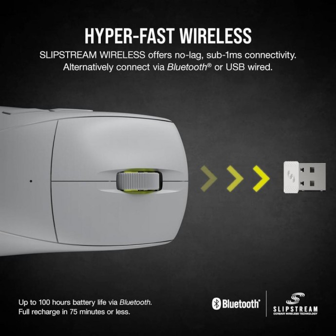 Мышь Corsair M75 AIR Wireless Light Gray (CH-931D102)  Фото №2