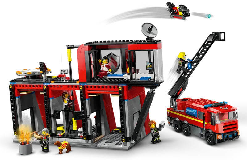Блоковий конструктор LEGO City Пожежне депо з пожежною машиною (60414)  Фото №4
