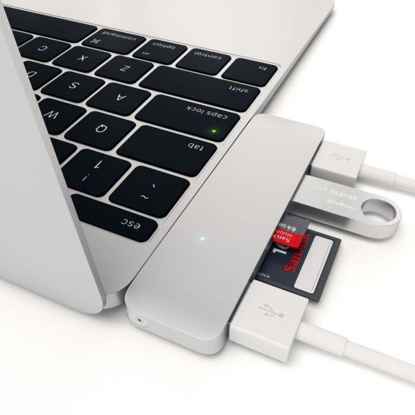 Мультипортовий адаптер Satechi Type-C USB Hub Silver (ST-TCUHS)  Фото №3