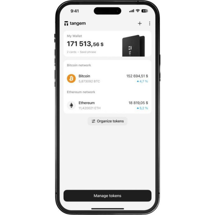 Апаратний криптогаманець Tangem Wallet 2.0 Black (TG128X3-B)  Фото №2