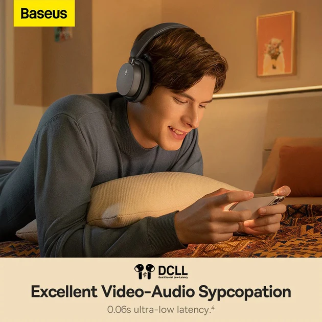 Наушники с микрофоном Baseus Bowie D05 Encok Wireless Grey (NGTD020213)  Фото №9