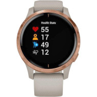 Спортивные часы Garmin Venu Rose Gold Stainless Steel Bezel w. Light Sand and Silicone B. (010-02173-23/22/21) 