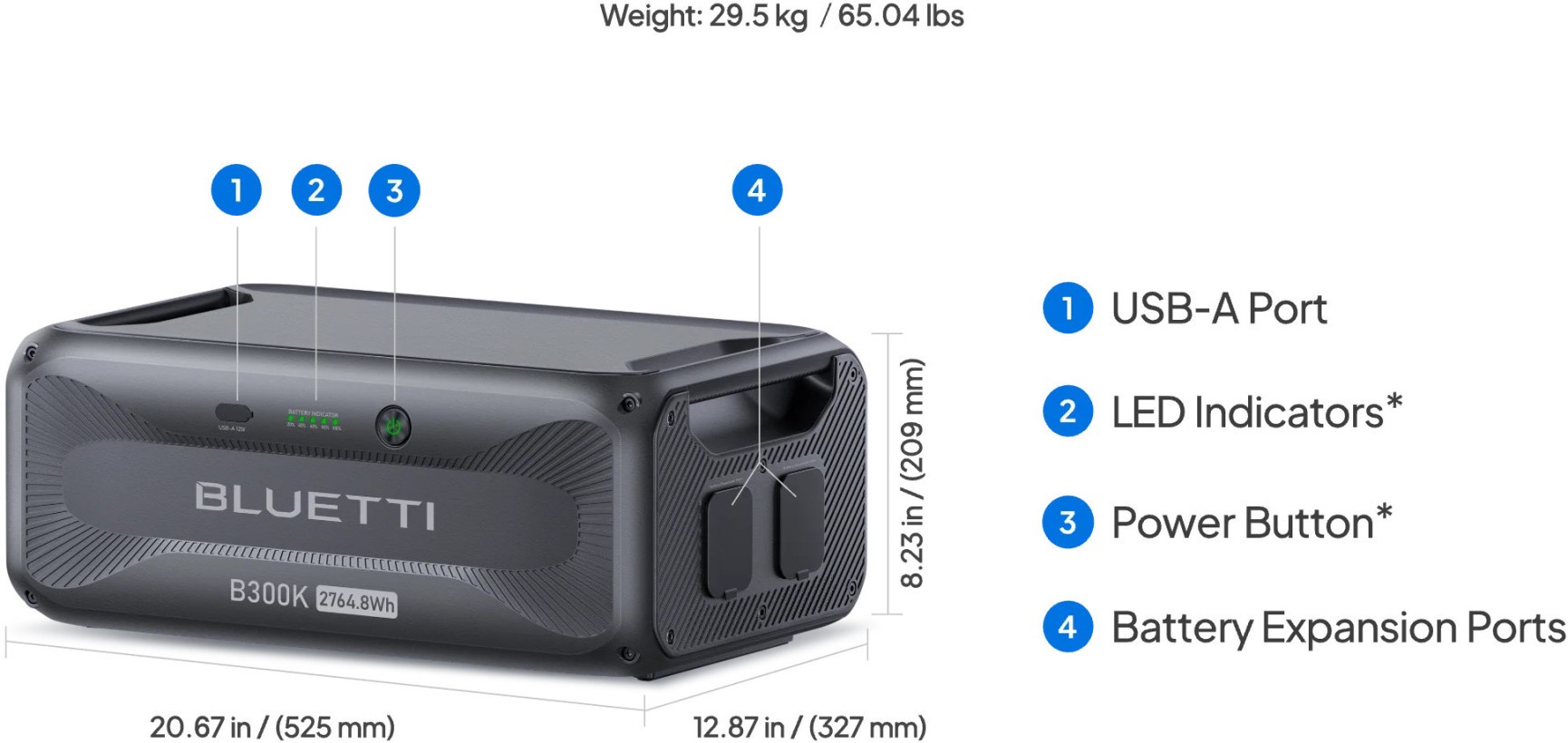 Дополнительная батарея для зарядной станции BLUETTI B300K Expansion Battery 2764.8Wh  Фото №7