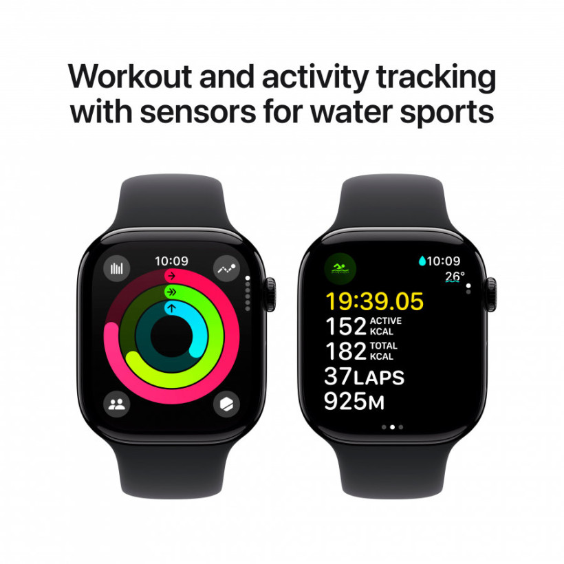 Смарт-годинник Apple Watch Series 10 GPS 46mm Jet Black Alu. Case w. Black Sport Band - M/L (MWWQ3)  Фото №1
