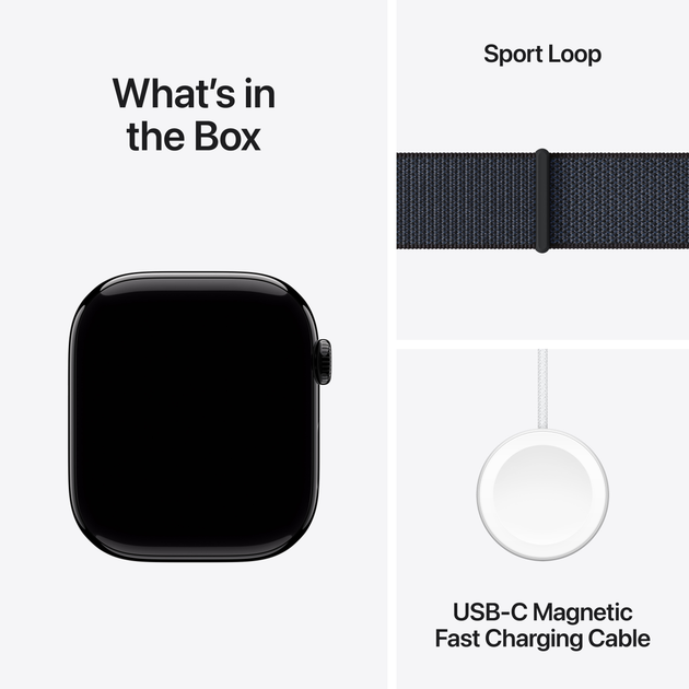 Смарт-годинник Apple Watch Series 10 GPS 46mm Jet Black Aluminum Case w. Ink Sport Loop (MWWR3)  Фото №6