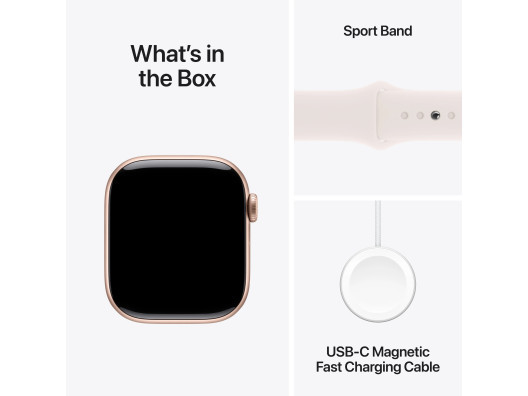 Смарт-годинник Apple Watch Series 10 GPS 46mm Rose Gold Alu. Case w. Light Blush Sport Band - M/L (MWWU3)  Фото №6