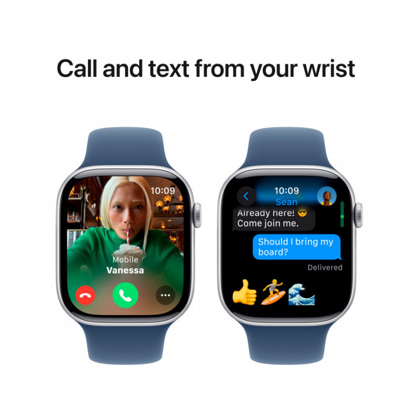 Смарт-годинник Apple Watch Series 10 GPS 46mm Silver Alu. Case w. Denim Sport Band - M/L (MWWM3)  Фото №5