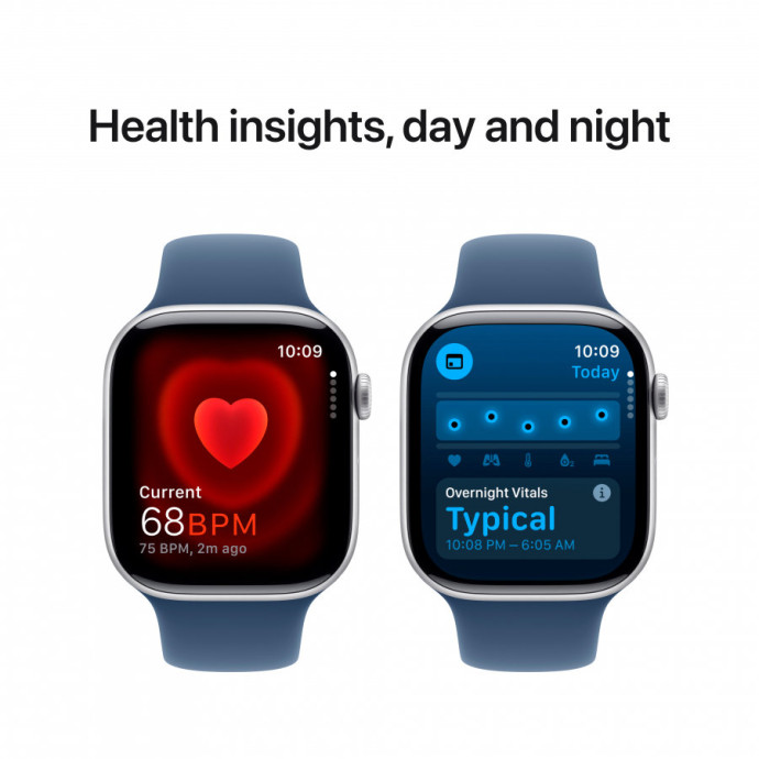 Смарт-годинник Apple Watch Series 10 GPS 46mm Silver Alu. Case w. Denim Sport Band - M/L (MWWM3)  Фото №1