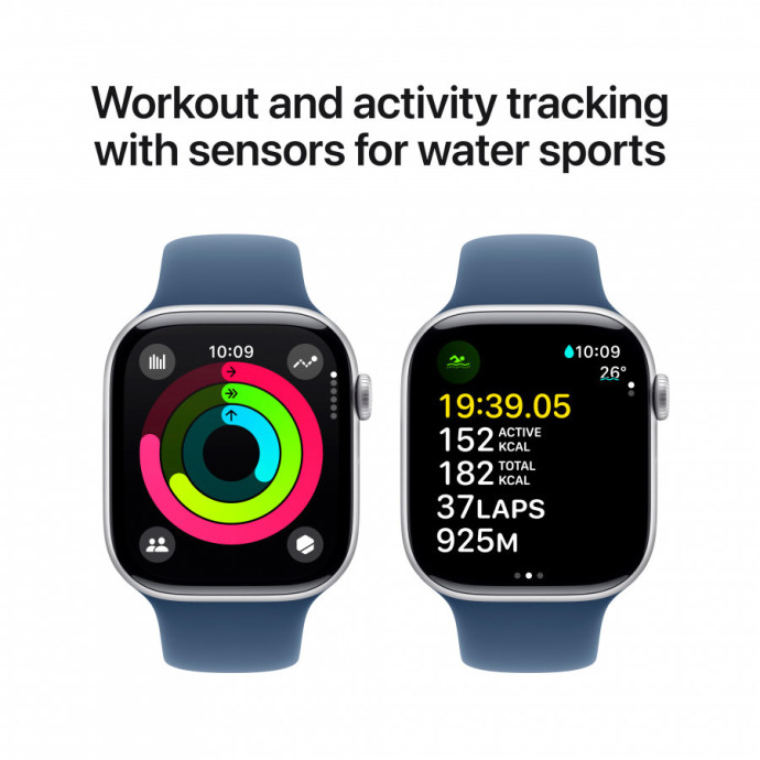 Смарт-годинник Apple Watch Series 10 GPS 46mm Silver Alu. Case w. Denim Sport Band - M/L (MWWM3)  Фото №3