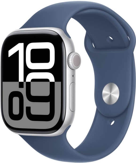 Смарт-годинник Apple Watch Series 10 GPS 46mm Silver Alu. Case w. Denim Sport Band - M/L (MWWM3)  Фото №7