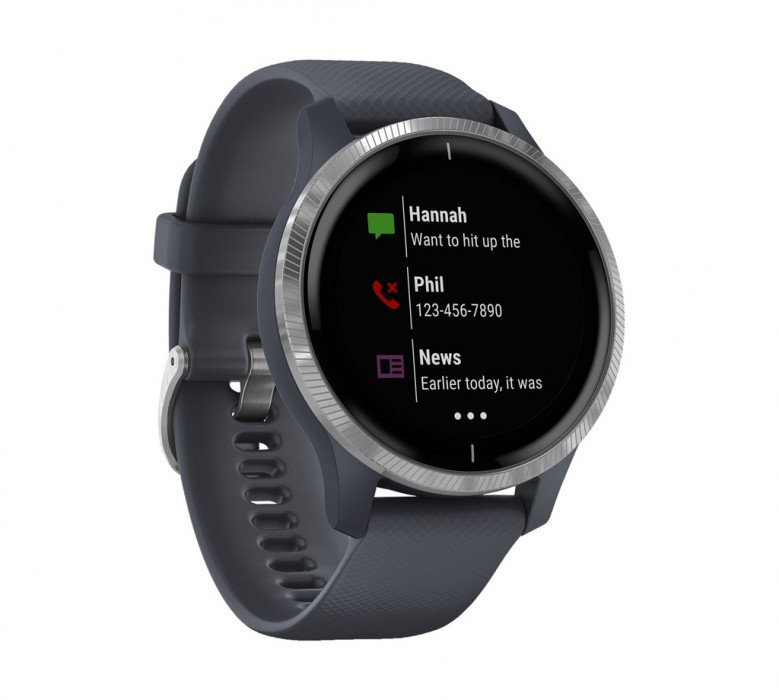 Спортивные часы Garmin Venu Silver Stainless Steel Bezel w. Granite Blue and Silicone B. (010-02173-01/03)  Фото №0