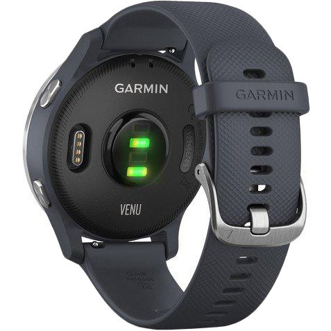 Спортивные часы Garmin Venu Silver Stainless Steel Bezel w. Granite Blue and Silicone B. (010-02173-01/03)  Фото №8