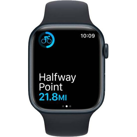 Смарт-часы Apple Watch Series 7 GPS 41mm Midnight Aluminum Case With Midnight Sport Band (MKMX3)  Фото №0