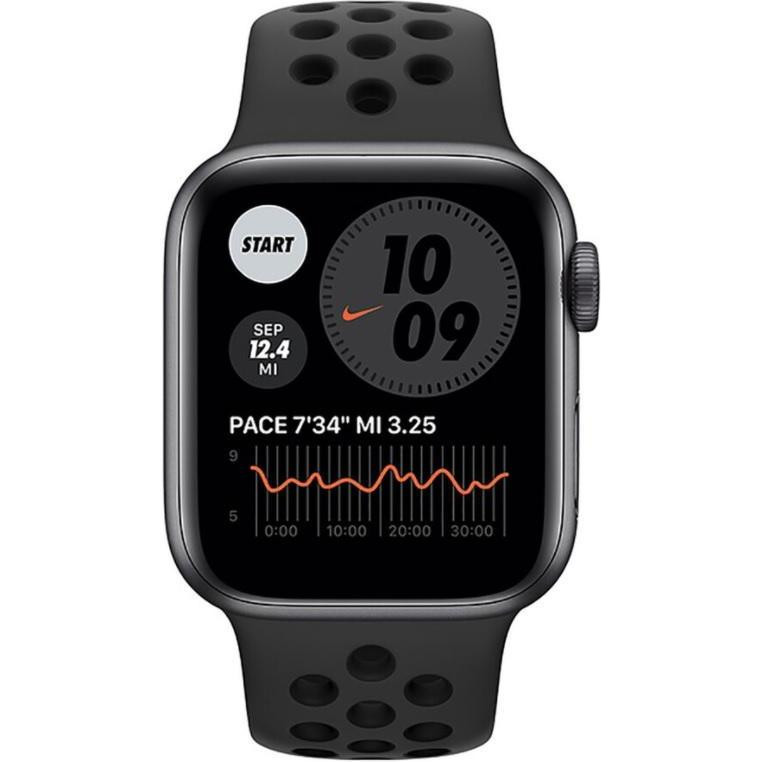 Смарт-часы Apple Watch Nike Series 6 GPS 40mm Space Gray Aluminum Case w. Anthracite/Black Nike Sport B. (M00X3)