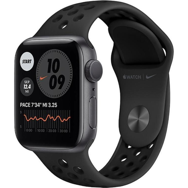 Смарт-часы Apple Watch Nike Series 6 GPS 40mm Space Gray Aluminum Case w. Anthracite/Black Nike Sport B. (M00X3)  Фото №0