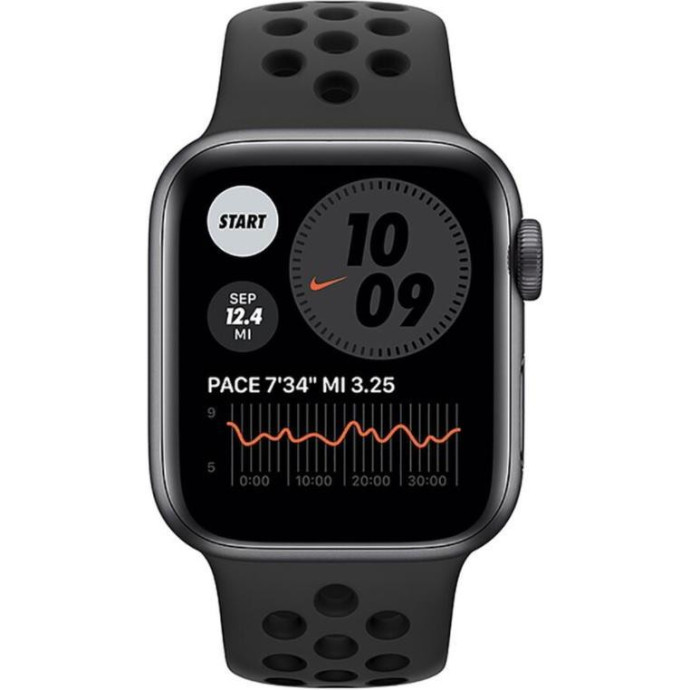 Смарт-часы Apple Watch Nike Series 6 GPS 40mm Space Gray Aluminum Case w. Anthracite/Black Nike Sport B. (M00X3)