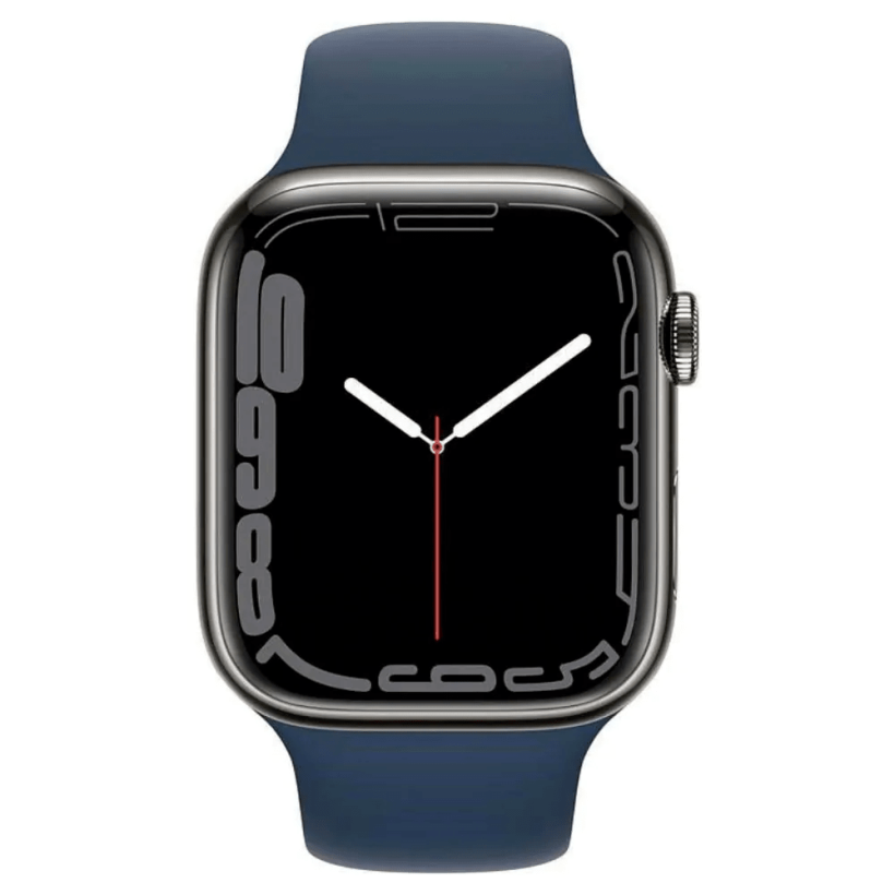 Смарт-часы Apple Watch Series 7 GPS + Cellular 45mm часы Apple Watch Series 7 GPS + Cellular 45mm Graphite S. Steel Case w. Abyss Blue S. Band (MKJH3)  Фото №0
