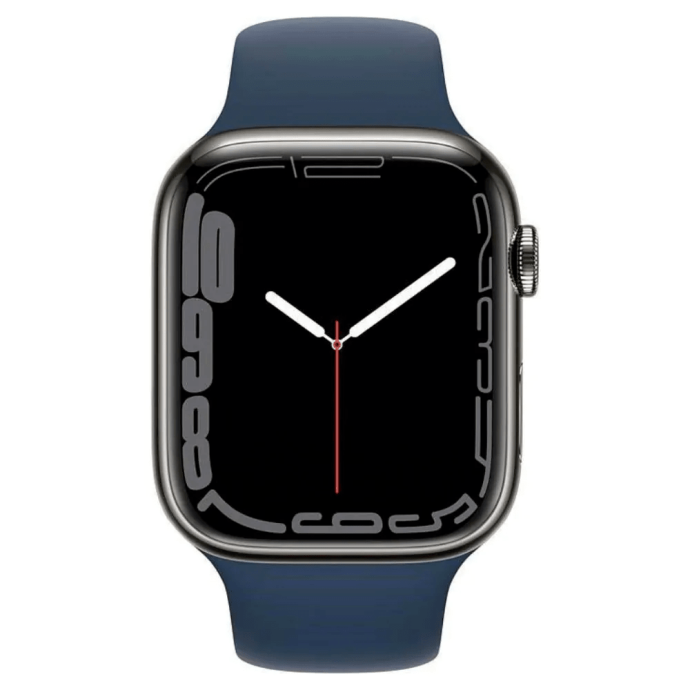 Смарт-часы Apple Watch Series 7 GPS + Cellular 45mm часы Apple Watch Series 7 GPS + Cellular 45mm Graphite S. Steel Case w. Abyss Blue S. Band (MKJH3)  Фото №0