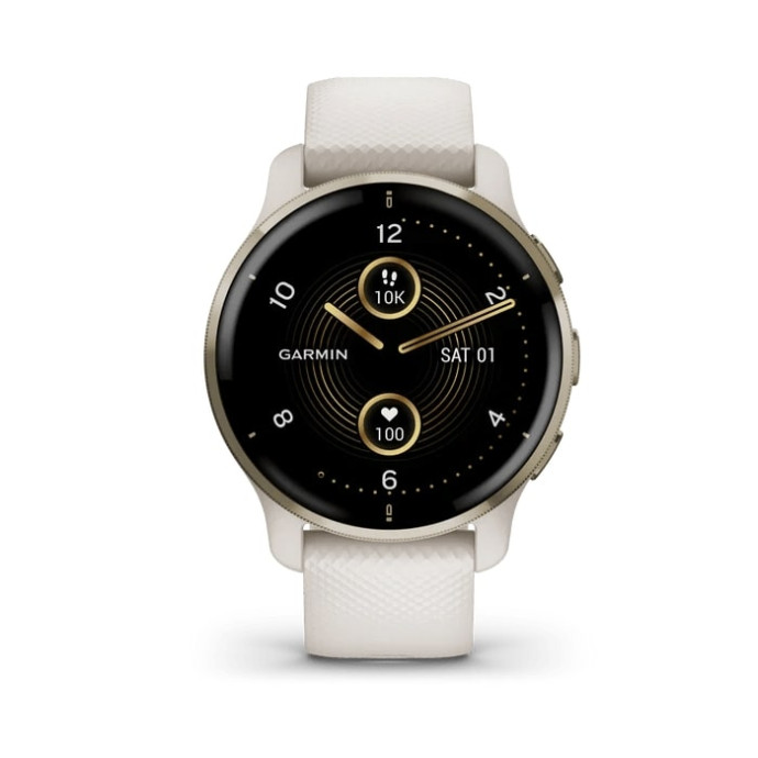 Смарт-часы Garmin Venu 2 Plus Cream Gold S. Steel Bezel w. Ivory Case and S. Band (010-02496-02/12)  Фото №0